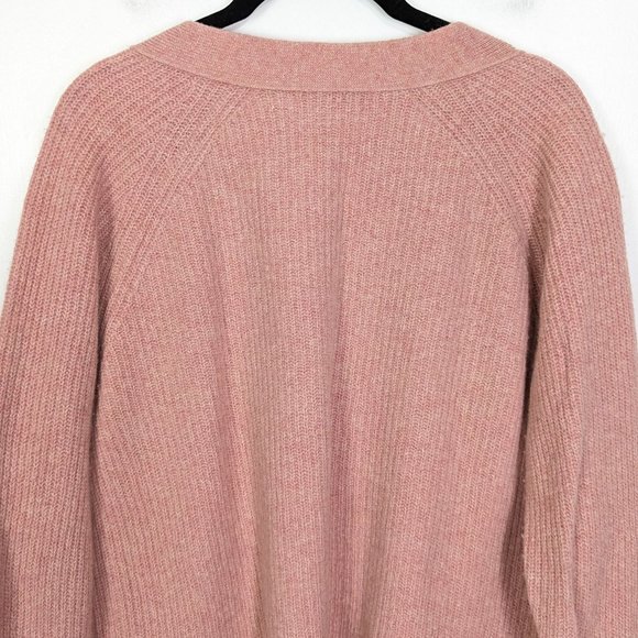 COPY - Madewell Pink Wool Blend Pink V-Neck Sweater Size M - Picture 4 of 6
